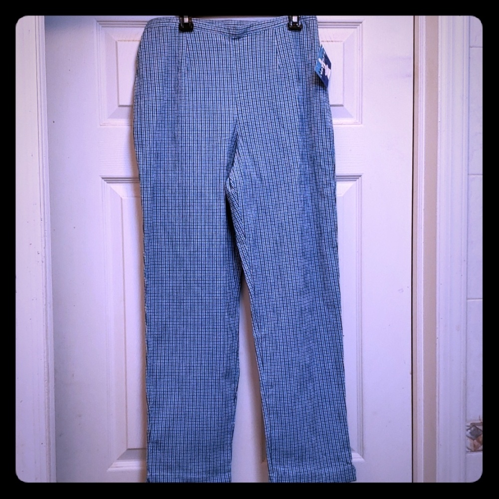 High waist plaid pants
